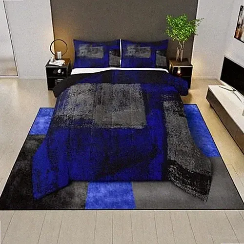 Grunge Abstract Bedding Set Size Teen Boys Dark Blue Black Grey Queen Multi 08