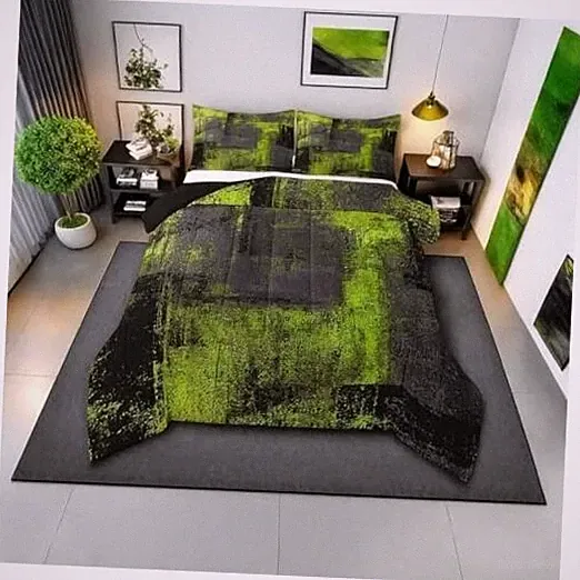 Grunge Lime Green Bedding Sets Black Grey Watercolor Ombre Twin Multi 10