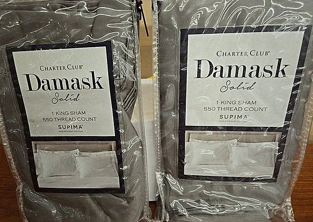NIP: Charter Club Damask Solid Pair of King Shams - Color: Ash/Gray