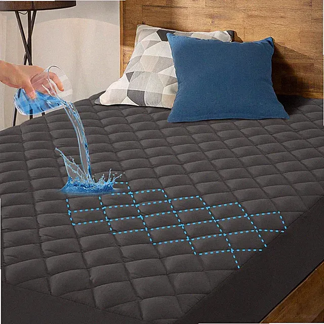 Waterproof Mattress Pad Protector Quilted Matress Cover Noiseless Fitted Deep
